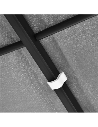 Outsunny 4 x 3 Meters Canopy Metal Wall Gazebo Awning Garden Marquee Shelter Door Porch - Grey