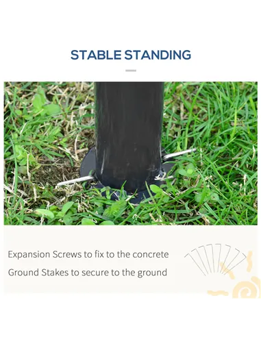 Outsunny 3 x 3 (m) Outdoor Polycarbonate Gazebo, Double Roof Hard Top Gazebo with Galvanised Steel Frame, Nettings & Curtains fo