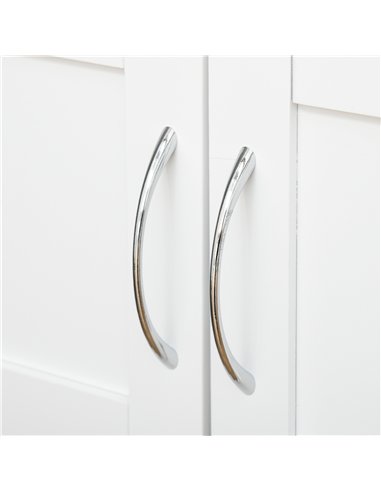 HOMCOM Modern Kitchen Trolley, Rolling Island Storage Cart with Drawer, 9-bottle Wine Rack, Door Cabinets, Wooden Countertop, Wh