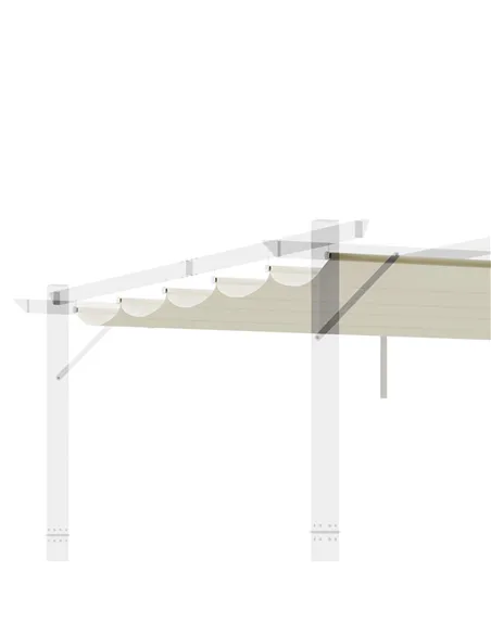 Outsunny Retractable Pergola Shade Cover, Replacement Canopy Fabric for 3 x 3 (m) Pergola, Gazebo Retractable Roof, Cream White