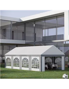 Outsunny 8 x 4m Galvanised Party Tent, Marquee Gazebo with Sides, Eight Windows and Double Doors, for Parties, Wedding and Event 2