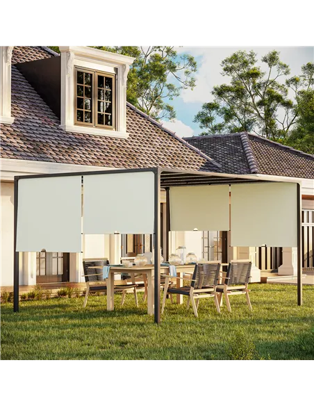 Outsunny 3 x 4m Outdoor Garden Pergola - Cream White