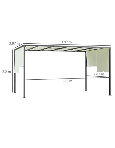 Outsunny 3 x 4m Outdoor Garden Pergola - Cream White