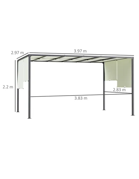 Outsunny 3 x 4m Outdoor Garden Pergola - Cream White
