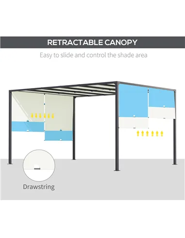 Outsunny 3 x 4m Outdoor Garden Pergola - Cream White