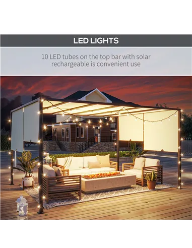 Outsunny 3 x 4m Outdoor Garden Pergola - Cream White