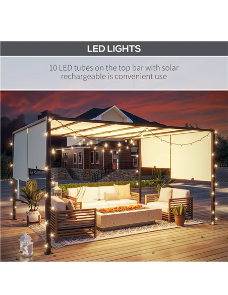 Outsunny 3 x 4m Outdoor Garden Pergola - Cream White