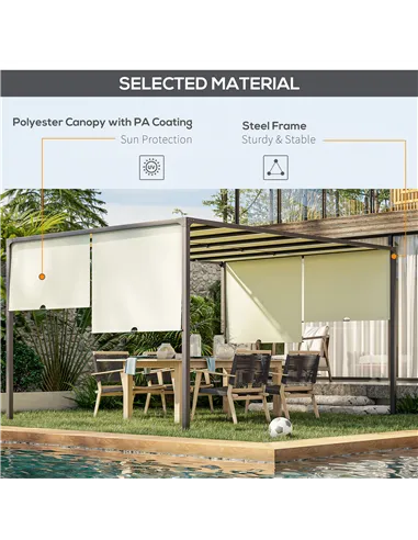 Outsunny 3 x 4m Outdoor Garden Pergola - Cream White