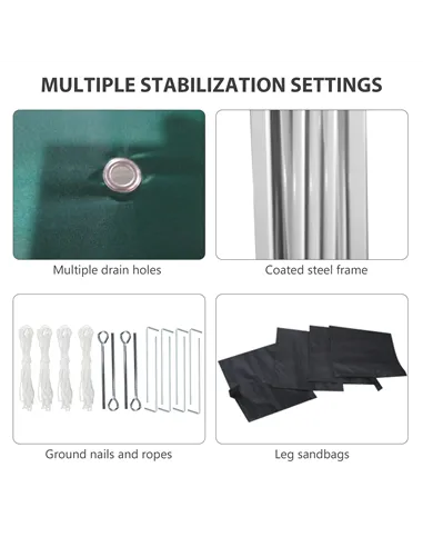 Outsunny 3 x 3 (M) Pop Up Gazebo, UPF 30+ with 2 Sidewalls, Leg Weight Bags and Wheeled Bag, Height Adjustable Party Tent Event 