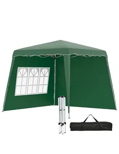 Outsunny 2.4 x 2.4m Two Wall Pop Up Gazebo - Green