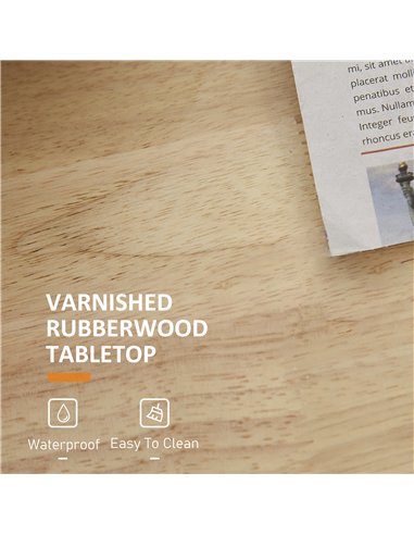 HOMCOM Kitchen Island on Wheels, Mobile Storage Trolley, Rolling Kitchen Cart with Rubber Wood Top, 2-Door Cabinets, 2 Drawers, 