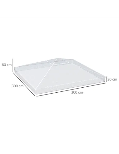 Outsunny 3 x 3 (m) Gazebo Protective Cover, Waterproof Cover for Gazebo, Canopy, and Tent