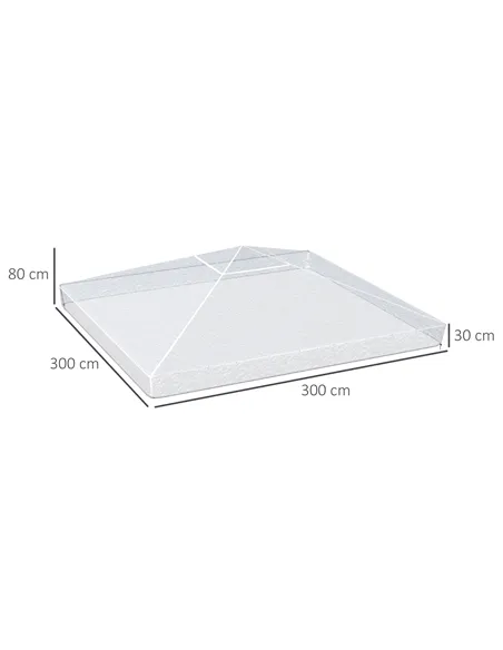 Outsunny 3 x 3 (m) Gazebo Protective Cover, Waterproof Cover for Gazebo, Canopy, and Tent