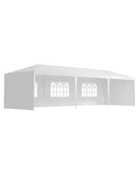 Outsunny Garden Gazebo Marquee Party Wedding Tent Canopy (9m x 3m) - White
