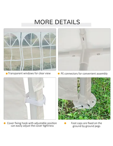 Outsunny Garden Gazebo Marquee Party Wedding Tent Canopy (9m x 3m) - White