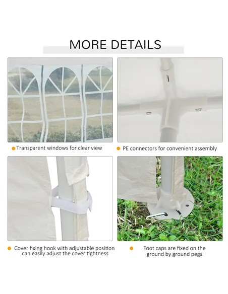 Outsunny Garden Gazebo Marquee Party Wedding Tent Canopy (9m x 3m) - White