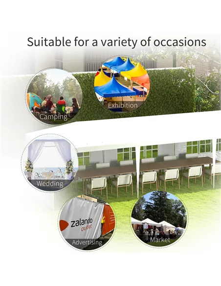 Outsunny Garden Gazebo Marquee Party Wedding Tent Canopy (9m x 3m) - White