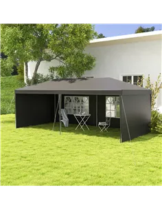 Outsunny 2.95 x 5.83 m Semi-Open Gazebo - Dark Grey 2