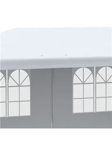Outsunny 6 x 3 m Party Tent Gazebo Marquee Outdoor Patio Canopy Shelter with Windows and Side Panels White