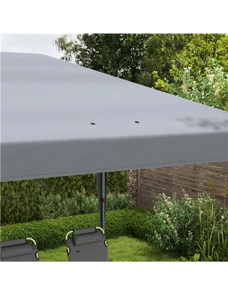 Outsunny Pop Up Gazebo 3 x 6m, Foldable Canopy Tent, Height Adjustable Wedding Awning Canopy w/ Carrying Bag, Grey