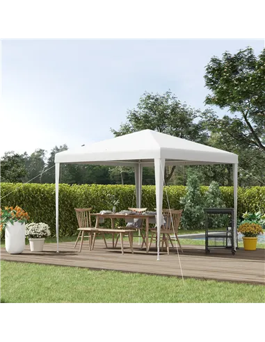 Outsunny 2.7m x 2.7m Garden Gazebo Marquee Party Tent Wedding Canopy Outdoor, White