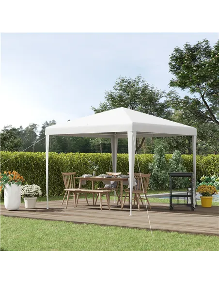 Outsunny 2.7m x 2.7m Garden Gazebo Marquee Party Tent Wedding Canopy Outdoor, White