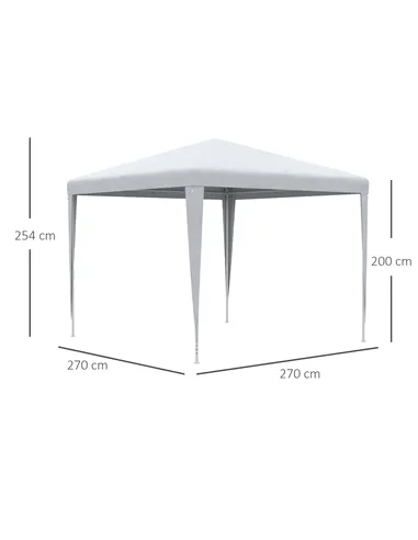 Outsunny 2.7m x 2.7m Garden Gazebo Marquee Party Tent Wedding Canopy Outdoor, White