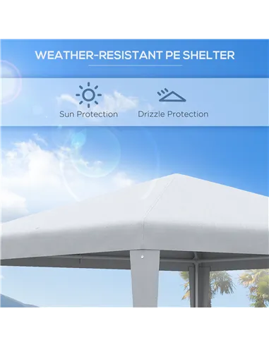 Outsunny 2.7m x 2.7m Garden Gazebo Marquee Party Tent Wedding Canopy Outdoor, White