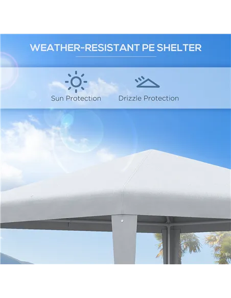 Outsunny 2.7m x 2.7m Garden Gazebo Marquee Party Tent Wedding Canopy Outdoor, White
