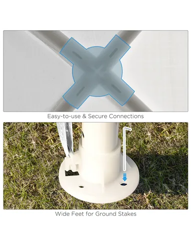 Outsunny 2.7m x 2.7m Garden Gazebo Marquee Party Tent Wedding Canopy Outdoor, White