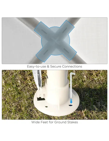 Outsunny 2.7m x 2.7m Garden Gazebo Marquee Party Tent Wedding Canopy Outdoor, White