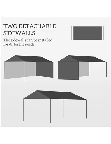 Outsunny 3 x 4 m Garden Gazebo Shelter Marquee Party Tent with 2 Sidewalls for Patio Yard Outdoor - White