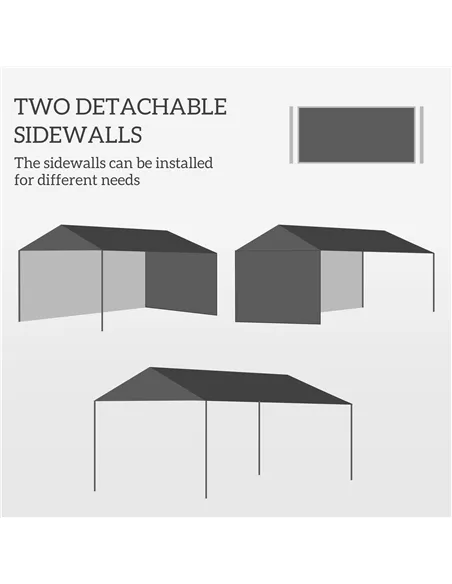Outsunny 3 x 4 m Garden Gazebo Shelter Marquee Party Tent with 2 Sidewalls for Patio Yard Outdoor - White