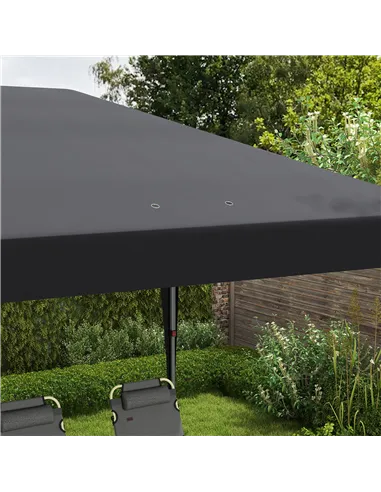 Outsunny Pop Up Gazebo 3 x 6m, Foldable Canopy Tent, Height Adjustable Wedding Awning Canopy w/ Carrying Bag, Black