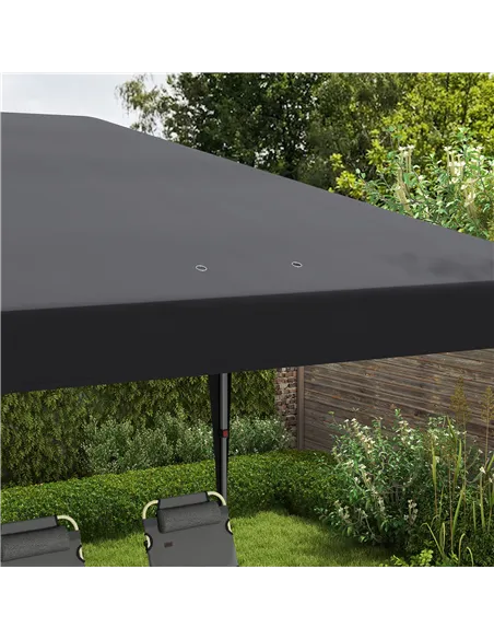 Outsunny Pop Up Gazebo 3 x 6m, Foldable Canopy Tent, Height Adjustable Wedding Awning Canopy w/ Carrying Bag, Black