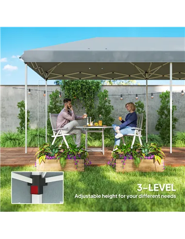Outsunny 3 x 6m Pop Up Gazebo, Outdoor Canopy Shelter, Marquee Party Wedding Tent with 6 Mesh Walls and Carry Bag, Grey
