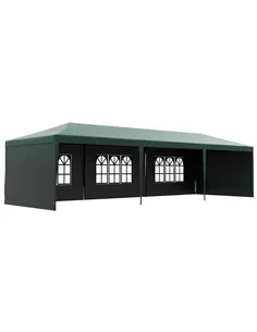 Outsunny Garden Gazebo Marquee Party Wedding Tent Canopy (9m x 3m) - Green