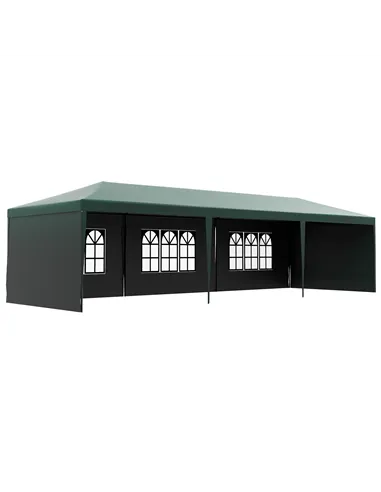 Outsunny Garden Gazebo Marquee Party Wedding Tent Canopy (9m x 3m) - Green