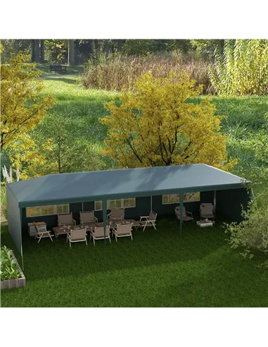Outsunny Garden Gazebo Marquee Party Wedding Tent Canopy (9m x 3m) - Green