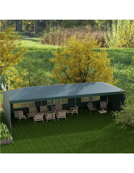 Outsunny Garden Gazebo Marquee Party Wedding Tent Canopy (9m x 3m) - Green