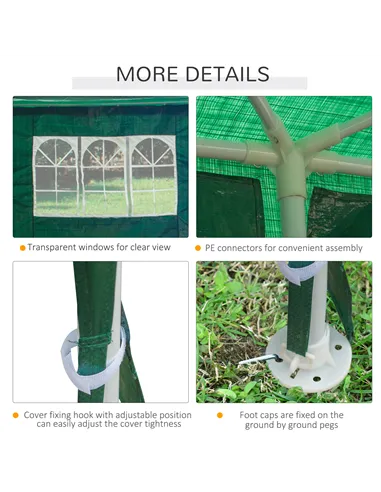 Outsunny Garden Gazebo Marquee Party Wedding Tent Canopy (9m x 3m) - Green