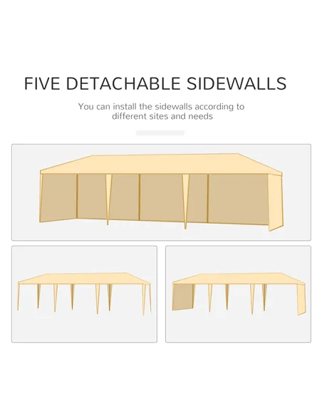 Outsunny Garden Gazebo Marquee Party Wedding Tent Canopy (9m x 3m) - Green