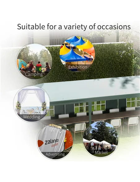 Outsunny Garden Gazebo Marquee Party Wedding Tent Canopy (9m x 3m) - Green