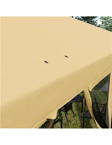 Outsunny 3 x 6m Pop Up Gazebo, Outdoor Canopy Shelter, Marquee Party Wedding Tent with 6 Mesh Walls and Carry Bag, Beige