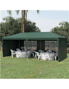 Outsunny 6x3 m Party Tent Gazebo Marquee Outdoor Patio Canopy Shelter with Windows and Side Panels, Green 2