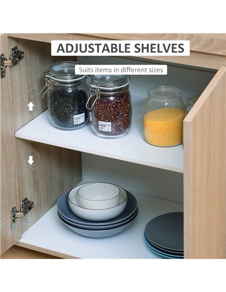 HOMCOM Kitchen Storage Trolley Cart Cupboard Rolling Island Shelves Cabinet With Door and Drawer Locking Wheels