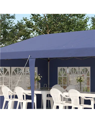 Outsunny 3 x 6m Pop Up Gazebo, Height Adjustable Marquee Party Tent with Sidewalls and Storage Bag, Blue
