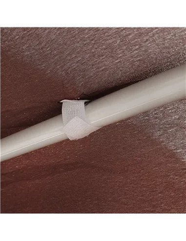 Outsunny Hexagonal Garden Gazebo Patio Party Outdoor Canopy Tent Sun Shelter with Mosquito Netting and Zipped Door, Brown