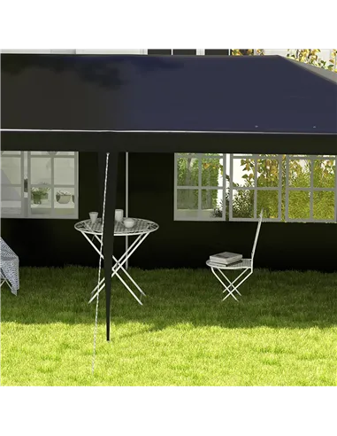 Outsunny 6 x 3 m Party Tent Gazebo Marquee Outdoor Patio Canopy Shelter with Windows and Side Panels Black