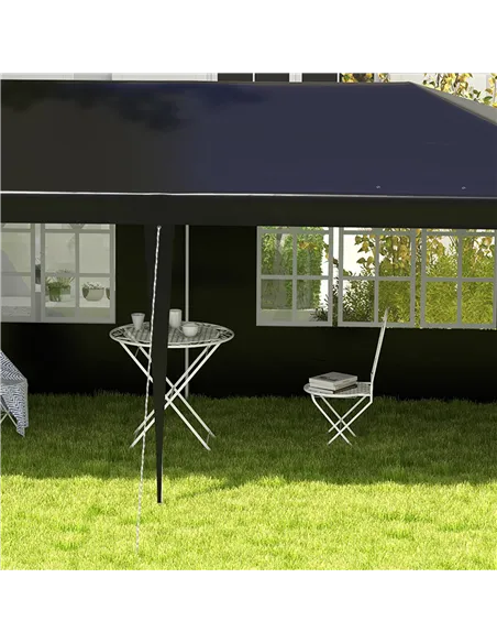 Outsunny 6 x 3 m Party Tent Gazebo Marquee Outdoor Patio Canopy Shelter with Windows and Side Panels Black